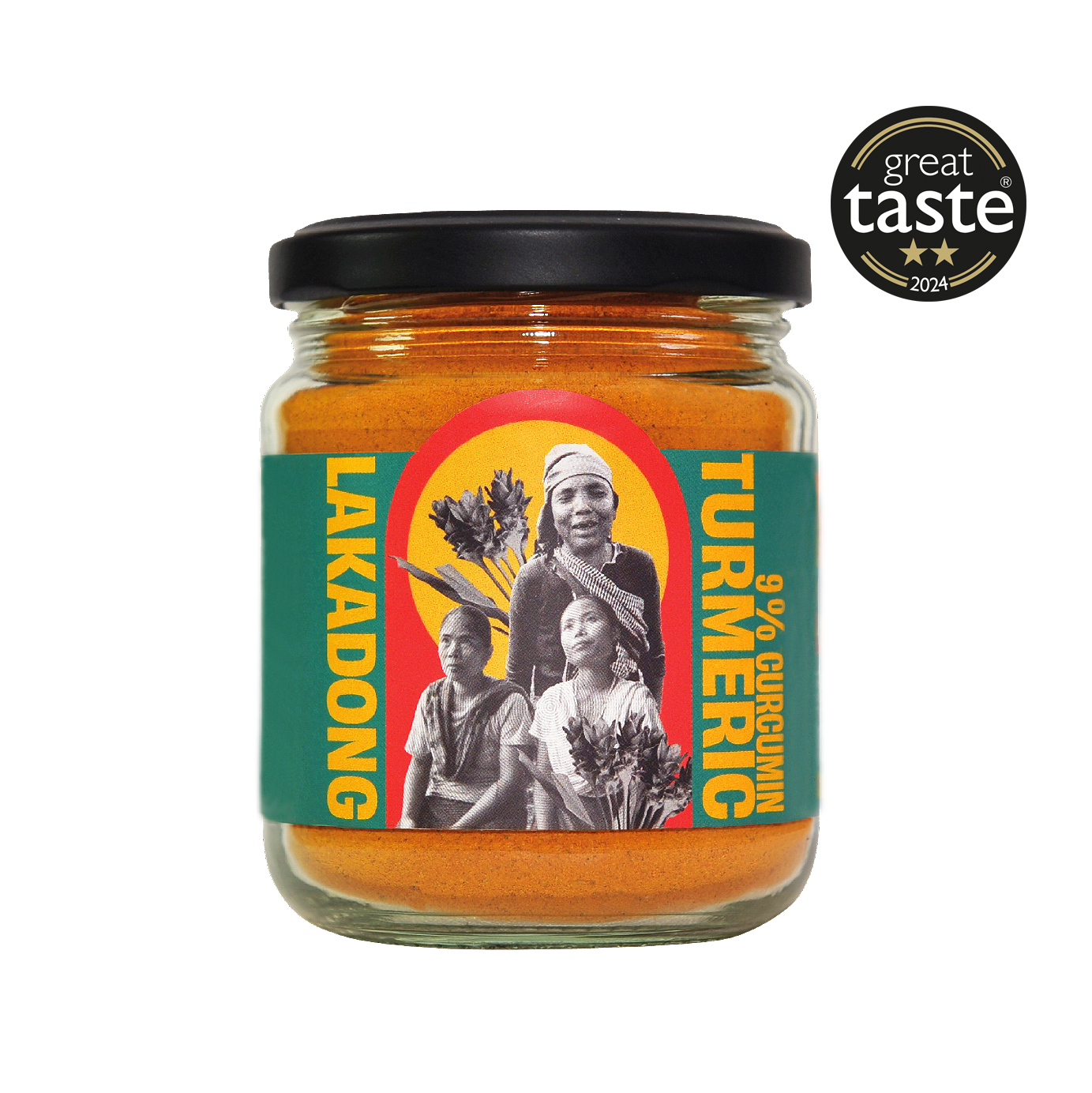 a glass jar of lakadong turmeric by dear farmer uk